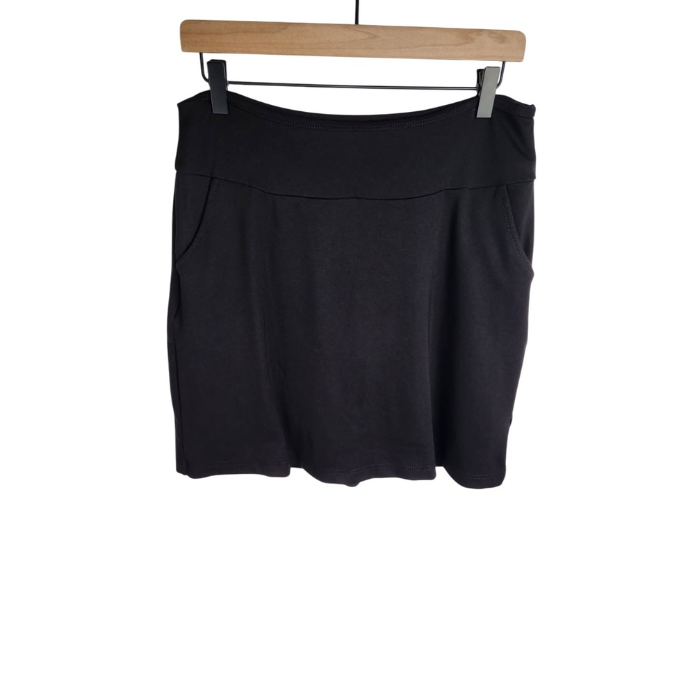 Betabrand Skort Skirt Size Large Pull On Moisture Wicking Black Pockets